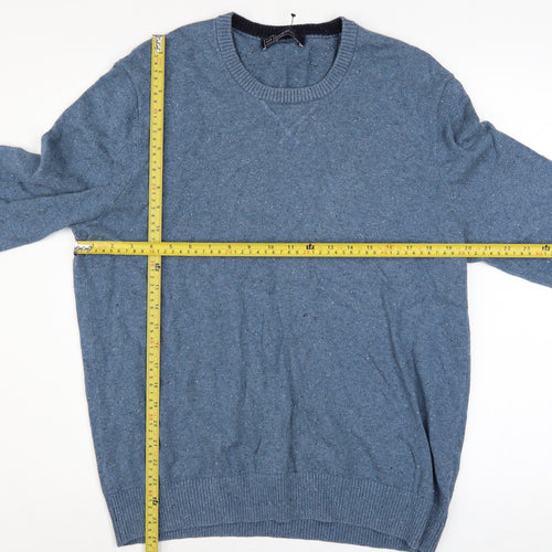 GAP Men's Blue Cotton Cashmere Crew Neck Jumper Size L
