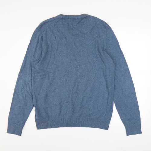 GAP Men's Blue Cotton Cashmere Crew Neck Jumper Size L