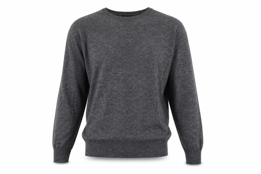 Front view of Massimo Dutti Men's Grey Wool Blend Crew Neck Jumper XL