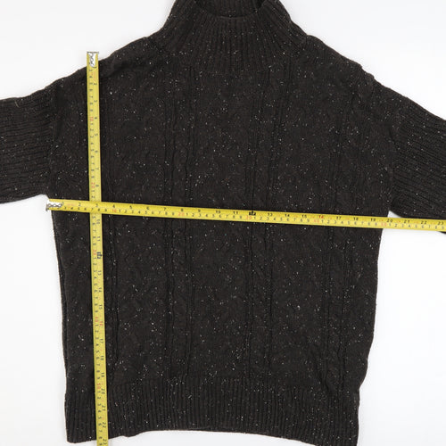 Joe Fresh Men’s Black Cable-Knit Mock Neck Jumper Size M
