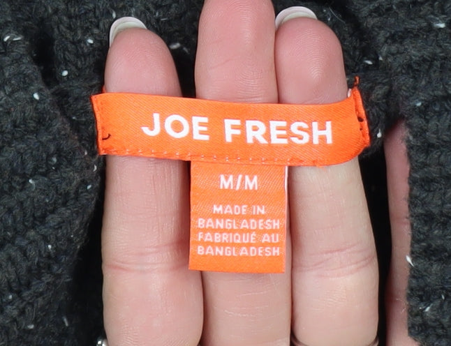 Joe Fresh Men’s Black Cable-Knit Mock Neck Jumper Size M