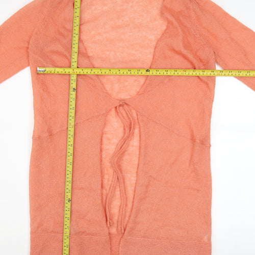 Rocha.John Rocha Women's Orange Mohair Long Sleeve Cardigan Size 12