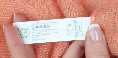 Rocha.John Rocha Women's Orange Mohair Long Sleeve Cardigan Size 12
