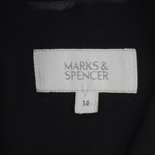Marks and Spencer Women Black Size 14 Classic Blazer Jacket