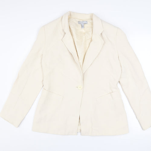 Episode Women's Ivory Wool Blend Blazer Jacket Size 12