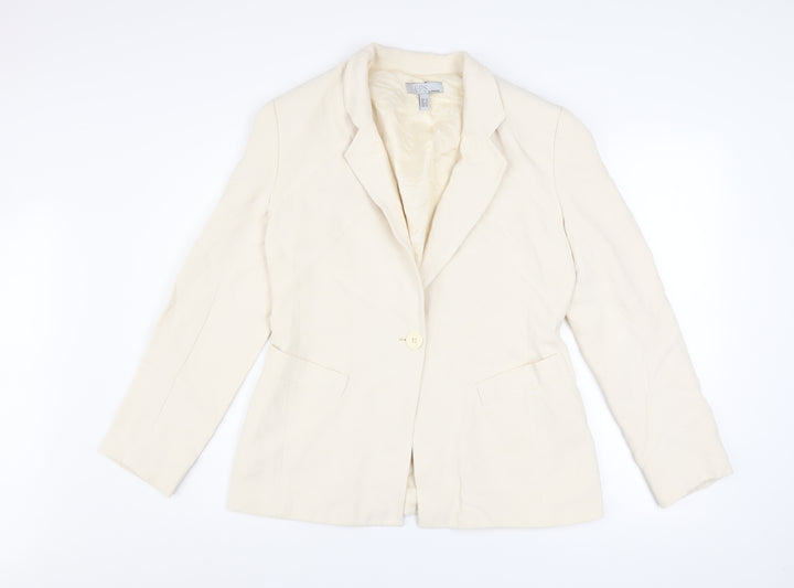 Episode Women's Ivory Wool Blend Blazer Jacket Size 12