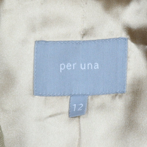 Marks and Spencer Per Una Women Beige Cotton Velvet Blazer Size 12