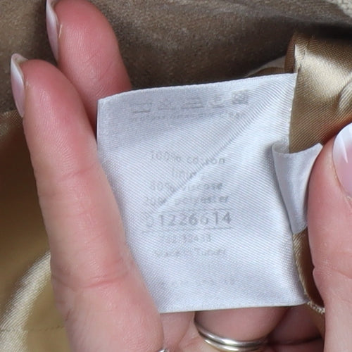 Marks and Spencer Per Una Women Beige Cotton Velvet Blazer Size 12