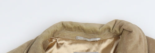 Marks and Spencer Per Una Women Beige Cotton Velvet Blazer Size 12