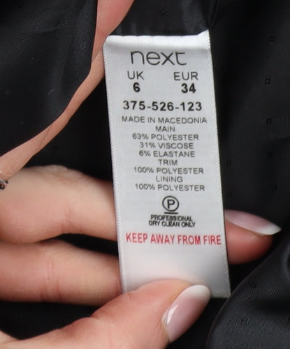 Next Womens Black Blazer Jacket Size 6 Regular Single Breasted