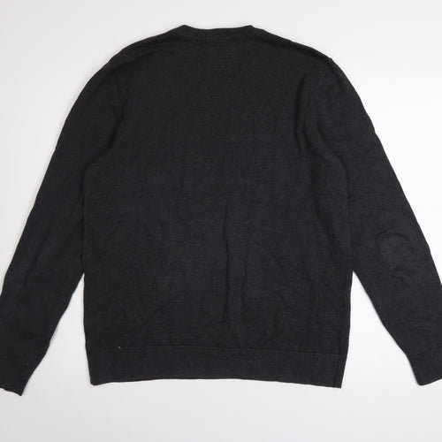 Vans Men's Black V-Neck Pullover Jumper Size M Knit Cotton Blend