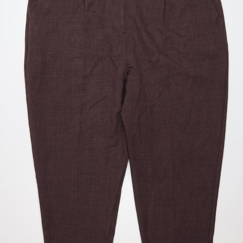 ASOS DESIGN Women Brown Plus Size 24 Tapered Trousers