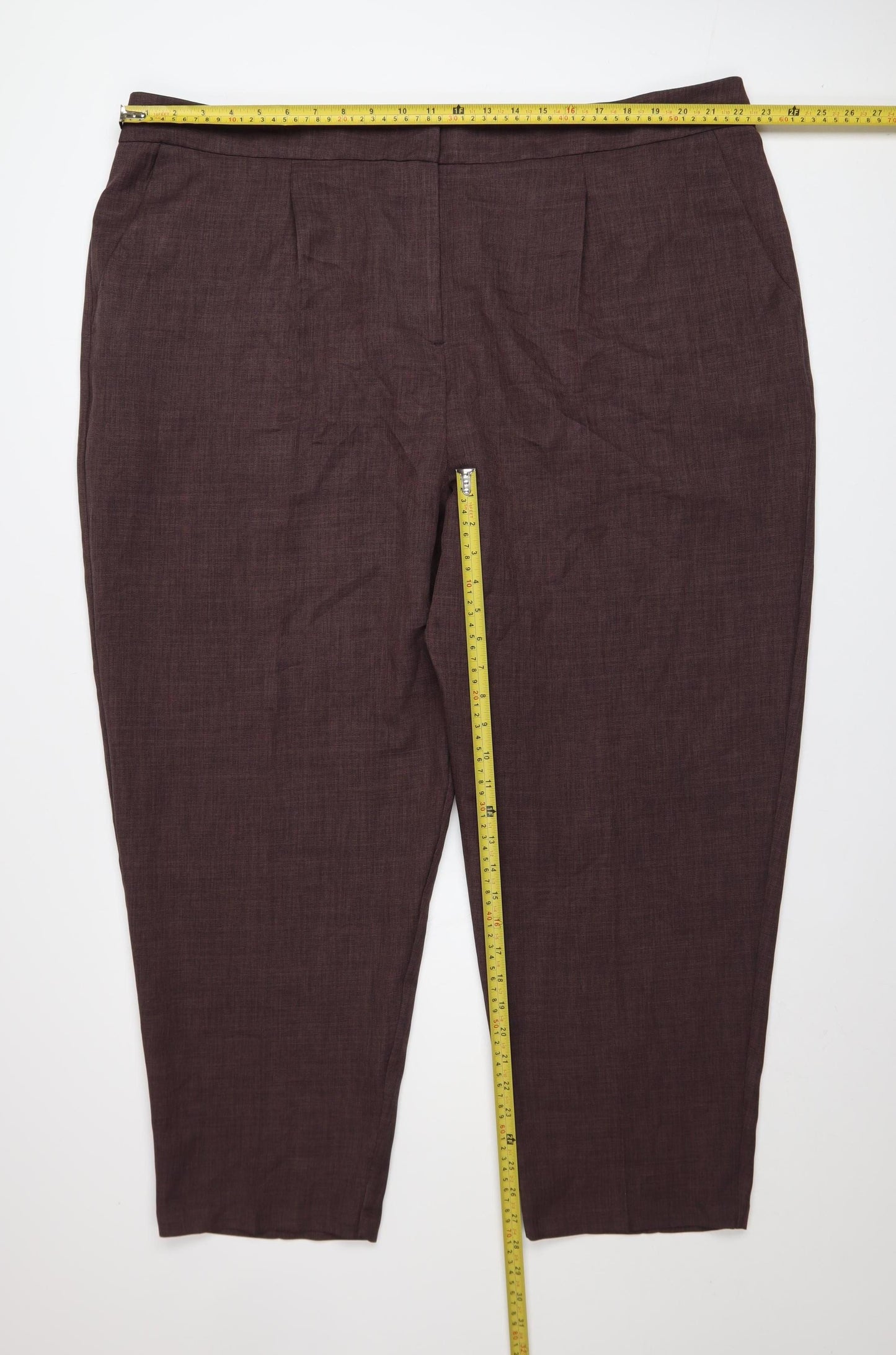 ASOS DESIGN Women Brown Plus Size 24 Tapered Trousers