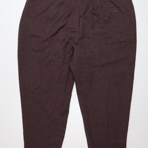 ASOS DESIGN Women Brown Plus Size 24 Tapered Trousers