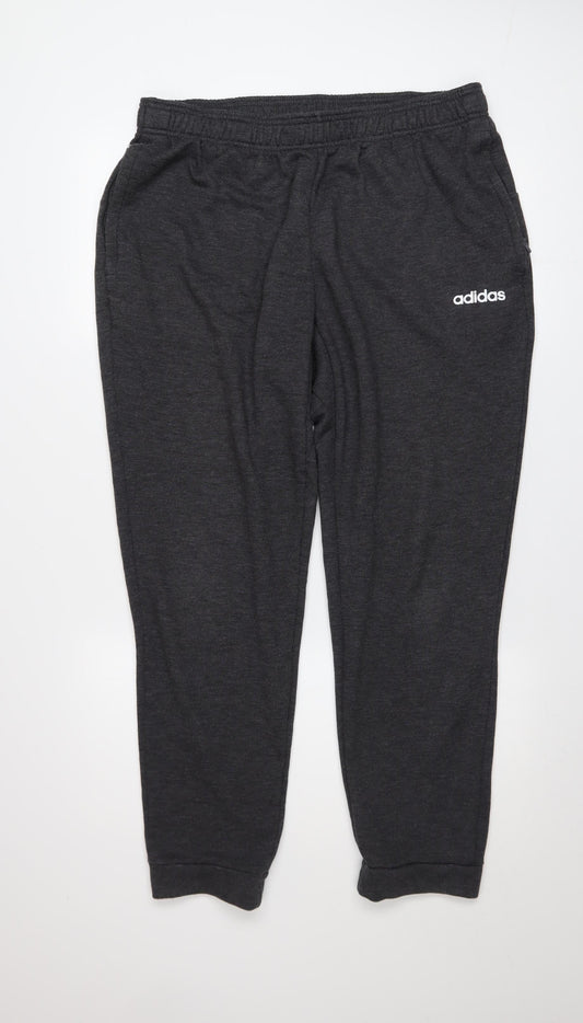 Adidas Men Black Jogger Sweatpants Size M Elastic Waist