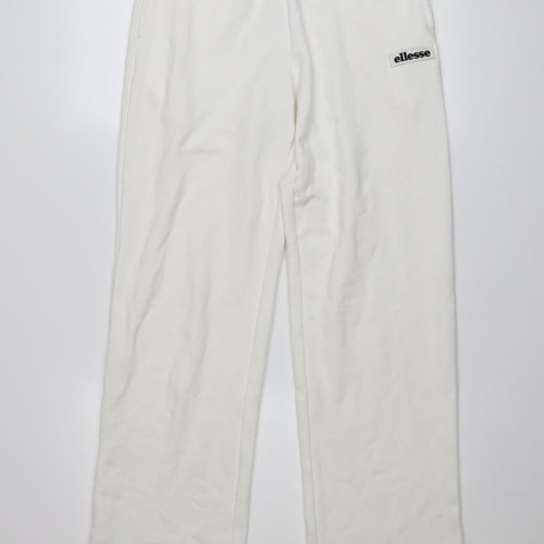 Ellesse Womens White Size 8 Straight Leg Sweatpants Joggers