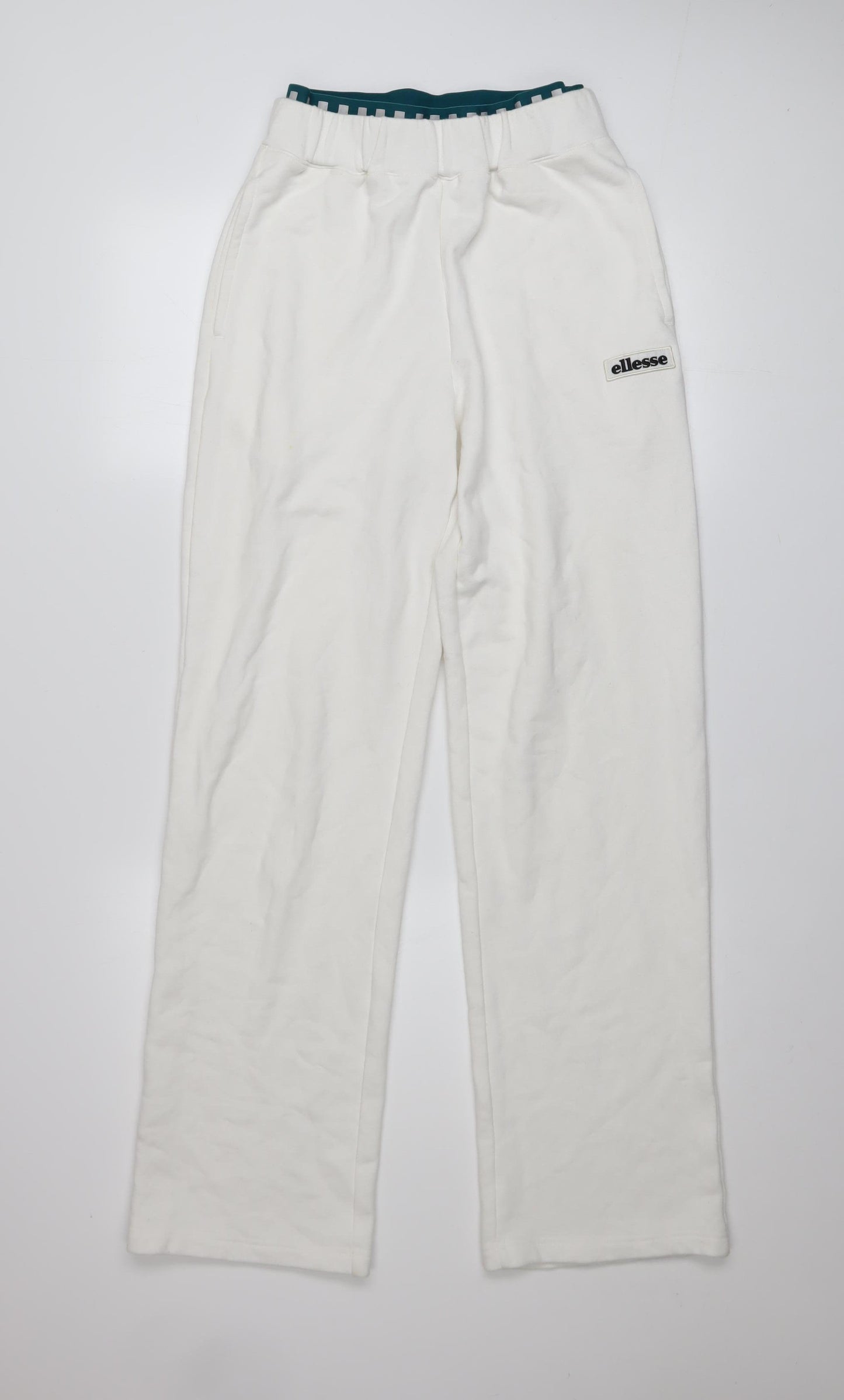 Ellesse Womens White Size 8 Straight Leg Sweatpants Joggers