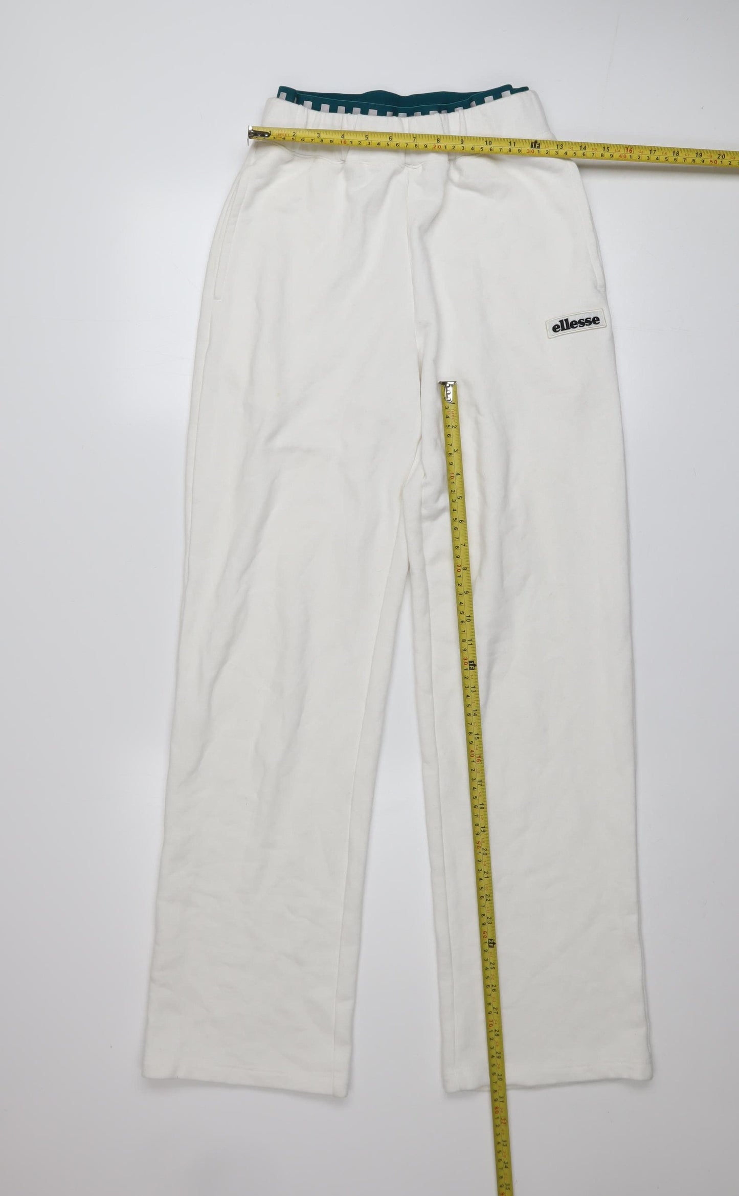 Ellesse Womens White Size 8 Straight Leg Sweatpants Joggers