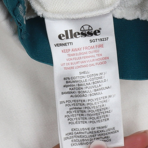 Ellesse Womens White Size 8 Straight Leg Sweatpants Joggers