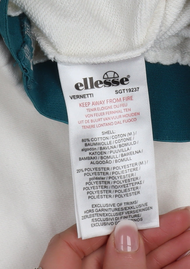 Ellesse Womens White Size 8 Straight Leg Sweatpants Joggers