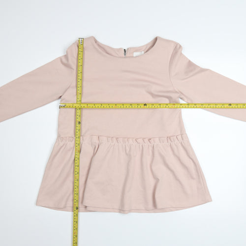 Vila Womens Beige Long Sleeve Peplum Sweatshirt Size M