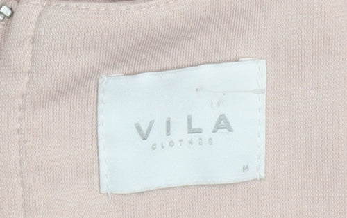 Vila Womens Beige Long Sleeve Peplum Sweatshirt Size M