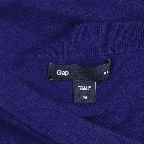 Gap Women's Blue Boat Neck Long Sleeve Cotton Blend Jumper Size M