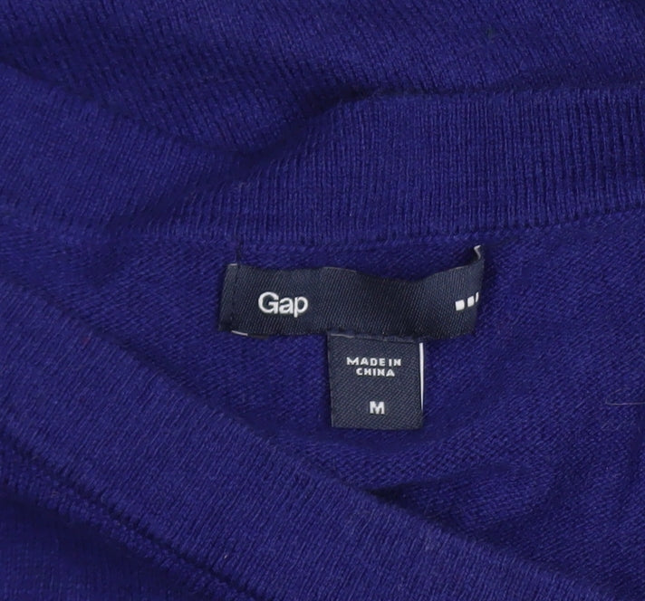 Gap Women's Blue Boat Neck Long Sleeve Cotton Blend Jumper Size M