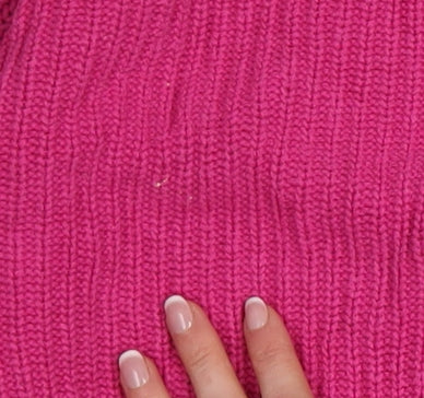 H&M Women Pink Chunky Knit V-Neck Cardigan Size S
