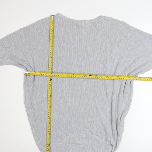 Phase Eight Women Grey Knit Relaxed Fit 3/4 Sleeve Pullover Jumper M