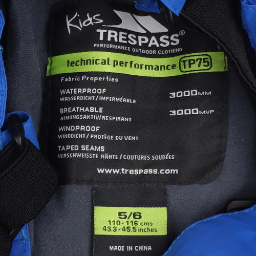 Trespass Boys Blue 5 Years Snow Pants Waterproof Winter Trousers