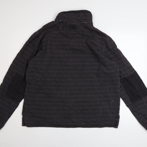 FatFace Men’s Grey Charcoal 1/4 Zip Cotton Sweater L