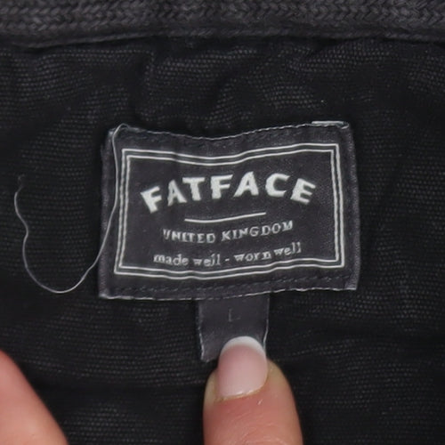 FatFace Men’s Grey Charcoal 1/4 Zip Cotton Sweater L