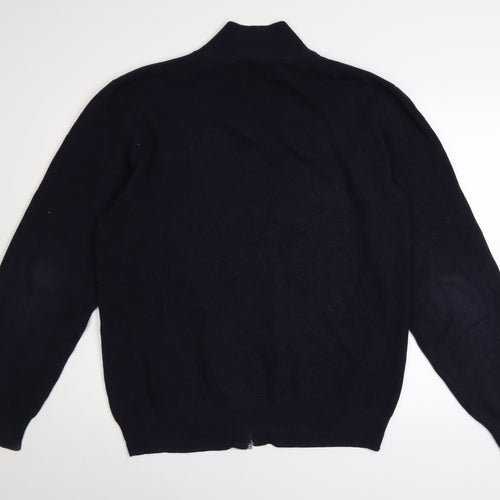 Greenwoods Men’s Blue Full Zip Cotton Knit Jacket Size L