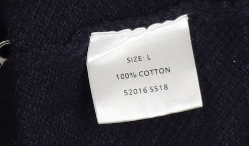 Greenwoods Men’s Blue Full Zip Cotton Knit Jacket Size L
