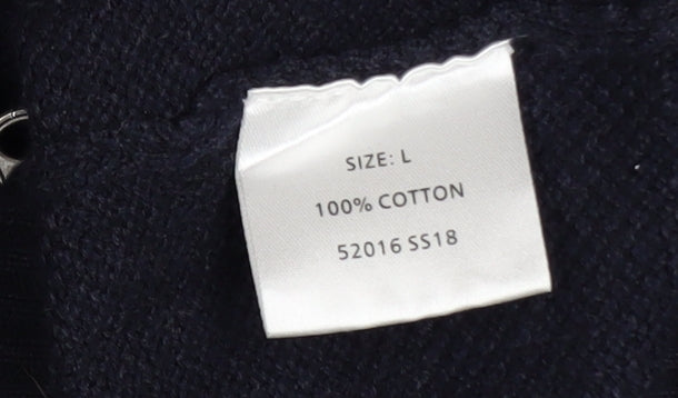 Greenwoods Men’s Blue Full Zip Cotton Knit Jacket Size L