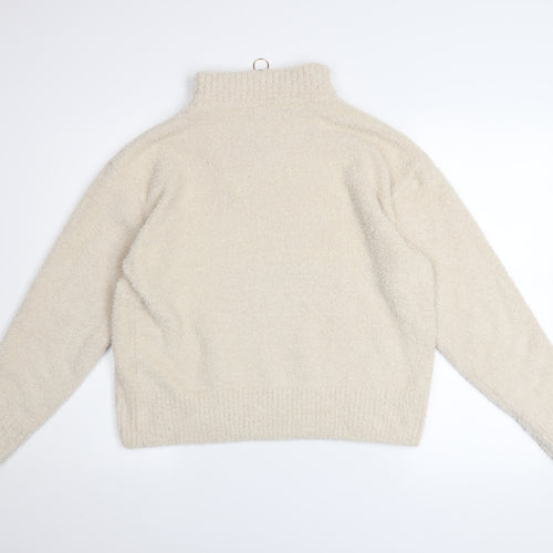 Roman Women Beige 1/4 Zip High Neck Pullover Sweater Size 16
