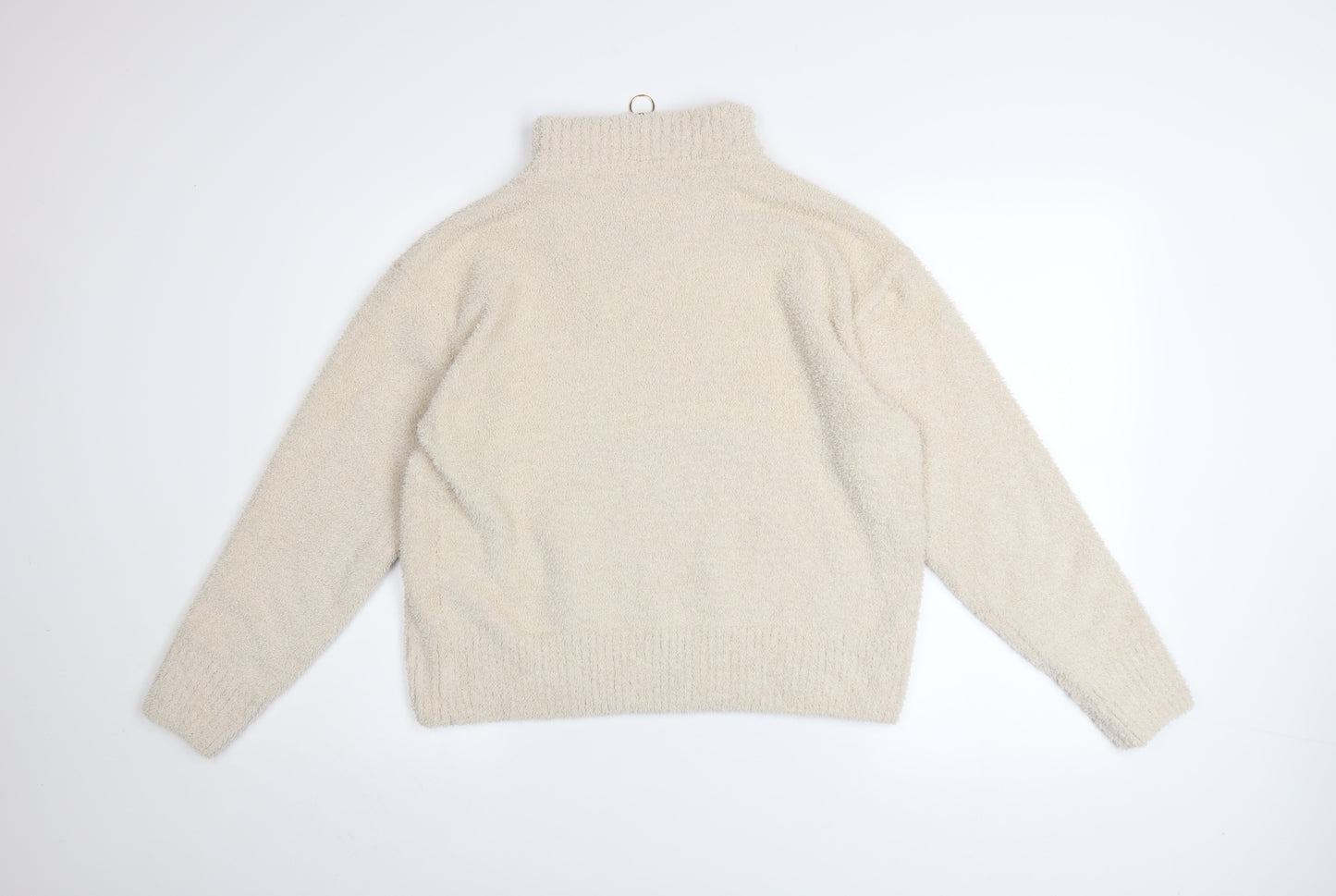 Roman Women Beige 1/4 Zip High Neck Pullover Sweater Size 16