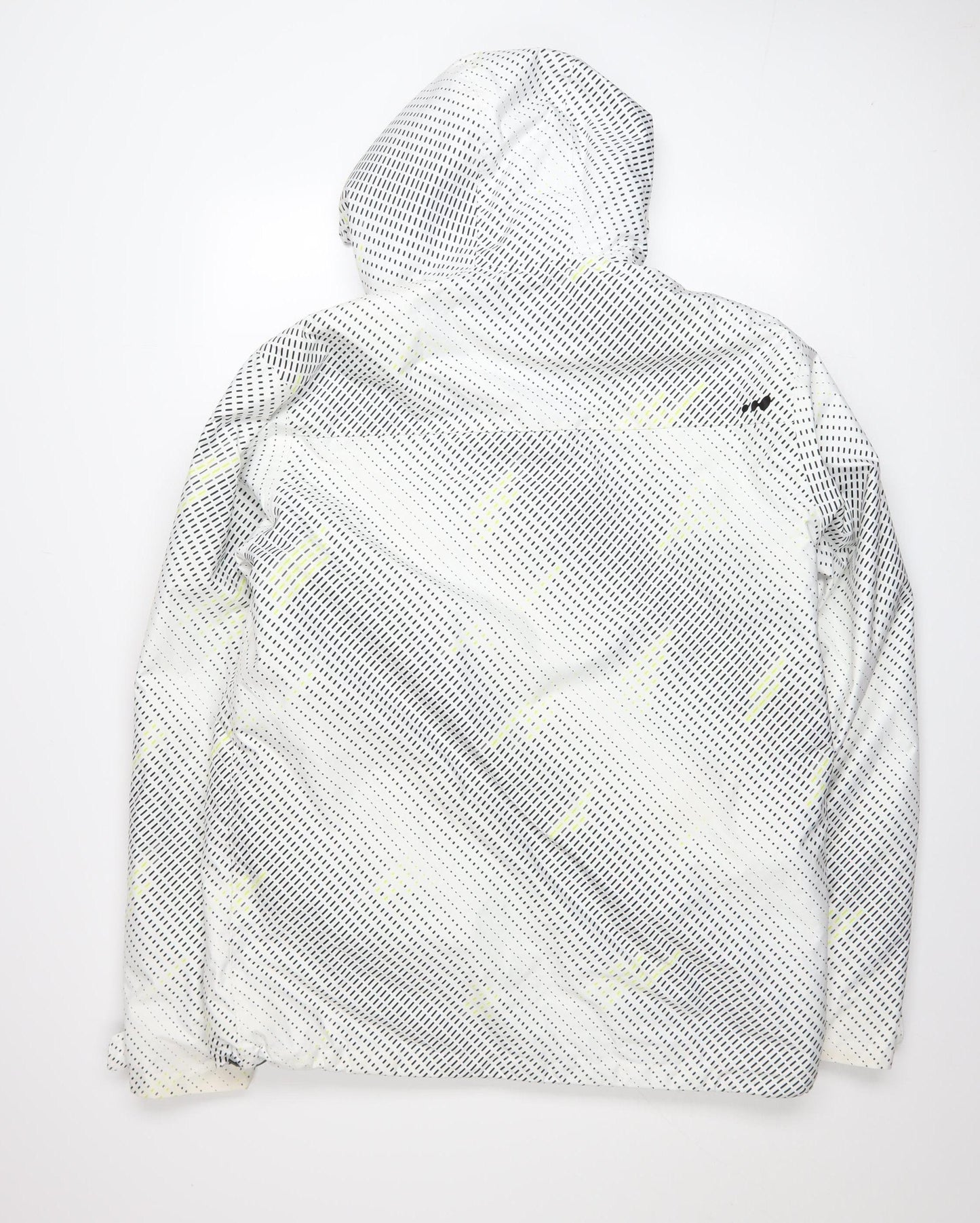 Wedze Men’s White Geometric Ski Jacket L Hooded Waterproof