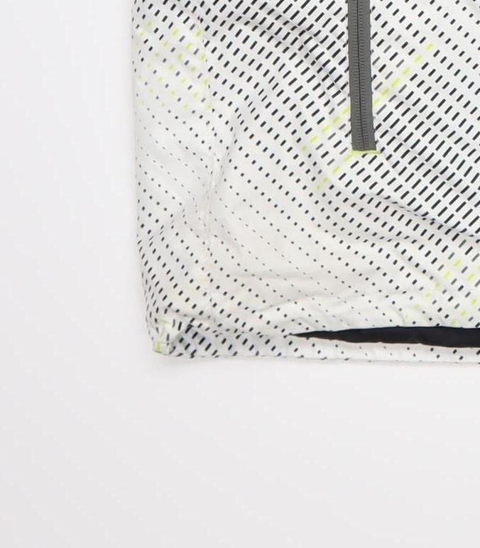 Wedze Men’s White Geometric Ski Jacket L Hooded Waterproof