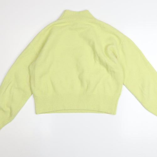 & Other Stories Women Lemon Yellow Mock Neck Jumper XS Wool Blend