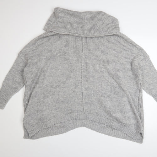 Mint Velvet Women Grey Cowl Neck Chunky Knit Jumper Size 12