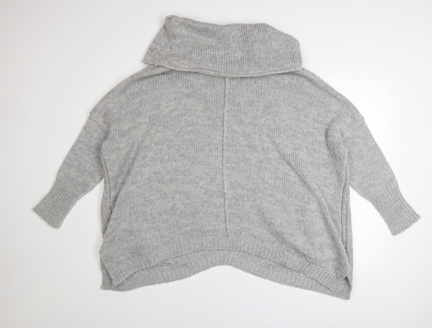 Mint Velvet Women Grey Cowl Neck Chunky Knit Jumper Size 12