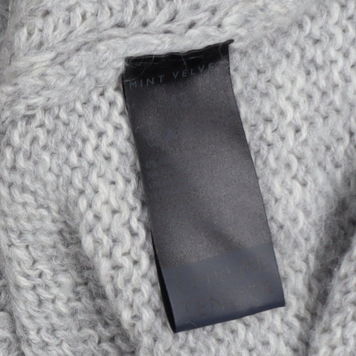 Mint Velvet Women Grey Cowl Neck Chunky Knit Jumper Size 12