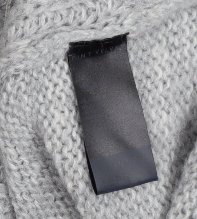 Mint Velvet Women Grey Cowl Neck Chunky Knit Jumper Size 12