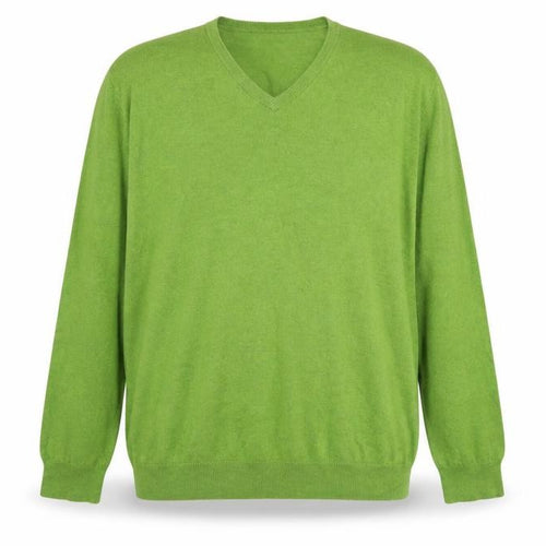 Pierre Cardin Men's Green 2XL Cotton V-Neck Jumper