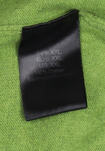 Pierre Cardin Men's Green 2XL Cotton V-Neck Jumper