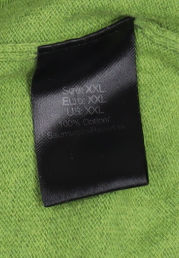 Pierre Cardin Men's Green 2XL Cotton V-Neck Jumper