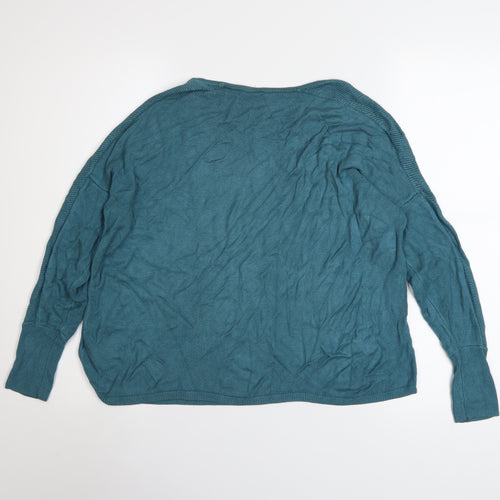 Oasis Women's Blue Crew Neck Long Sleeve Viscose Jumper Size S