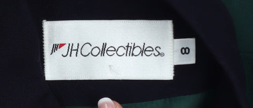 JH Collectibles Women's Green Wool Blazer Size 12 Classic Buttoned Long Sleeve